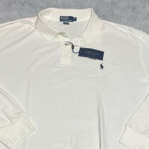 NWT Polo Ralph Lauren Polo Shirt Mens 4XB White Long Sleeve Big and Tall